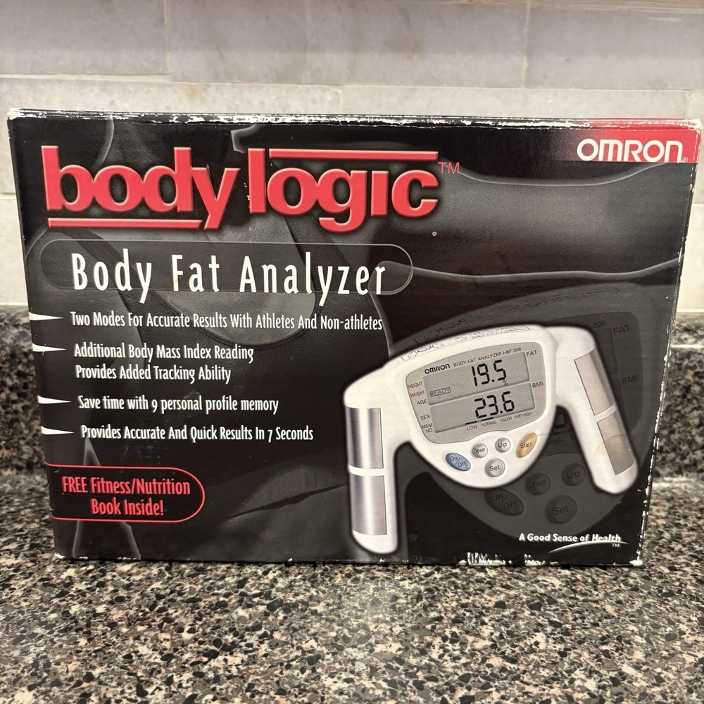Omron HBF-306BL Body Logic Handheld Body Fat Analyzer & Manual & Fitness Guide